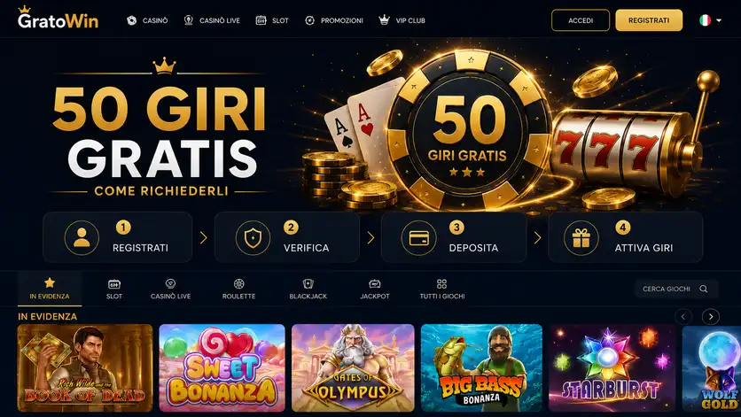 Come richiedere i 50 giri gratis su GratoWin: procedura di registrazione